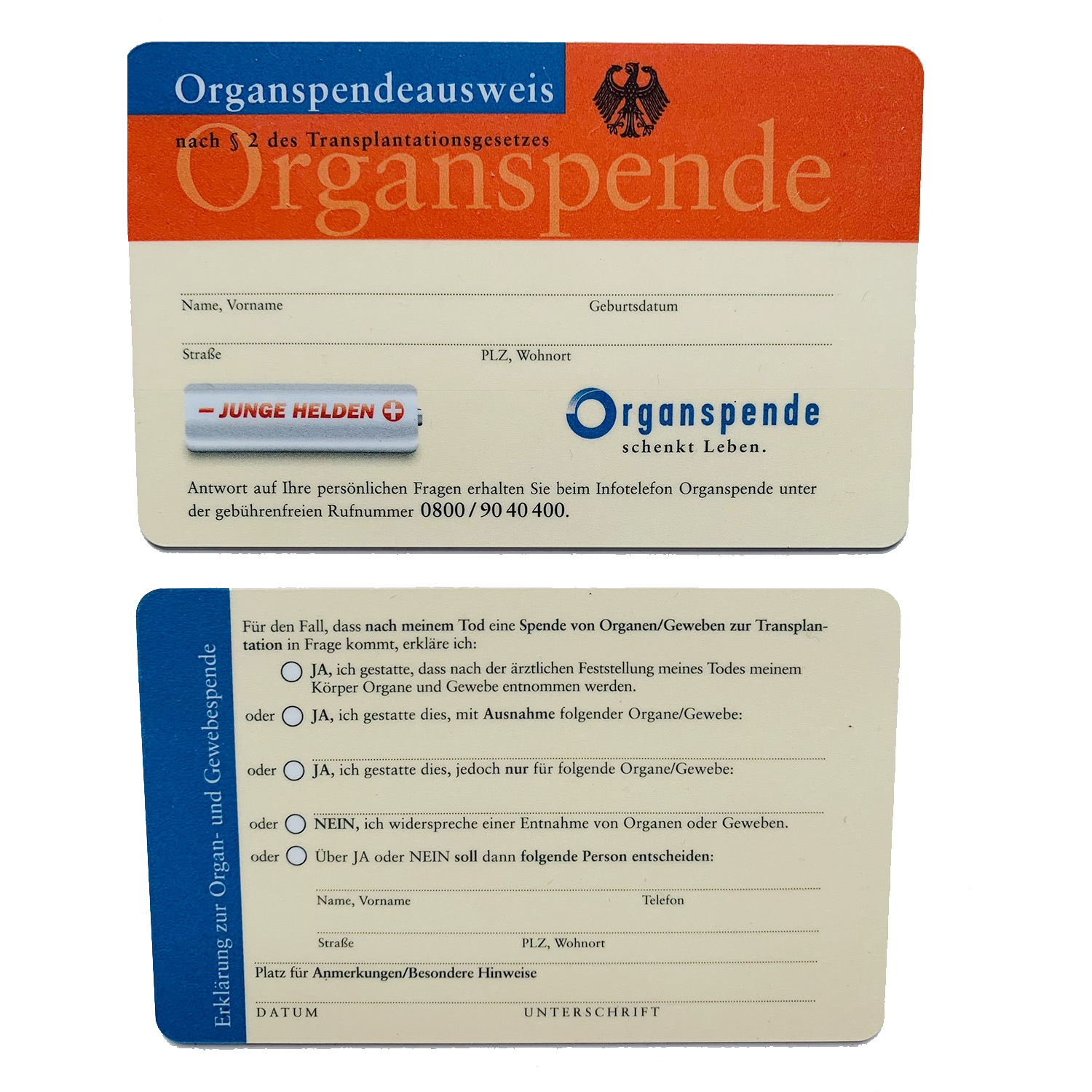 Junge Helden Organspendeausweis (Multipack) Document
