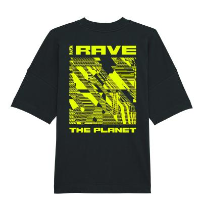 Rave The Planet Hardtechno Oversize-Shirt black