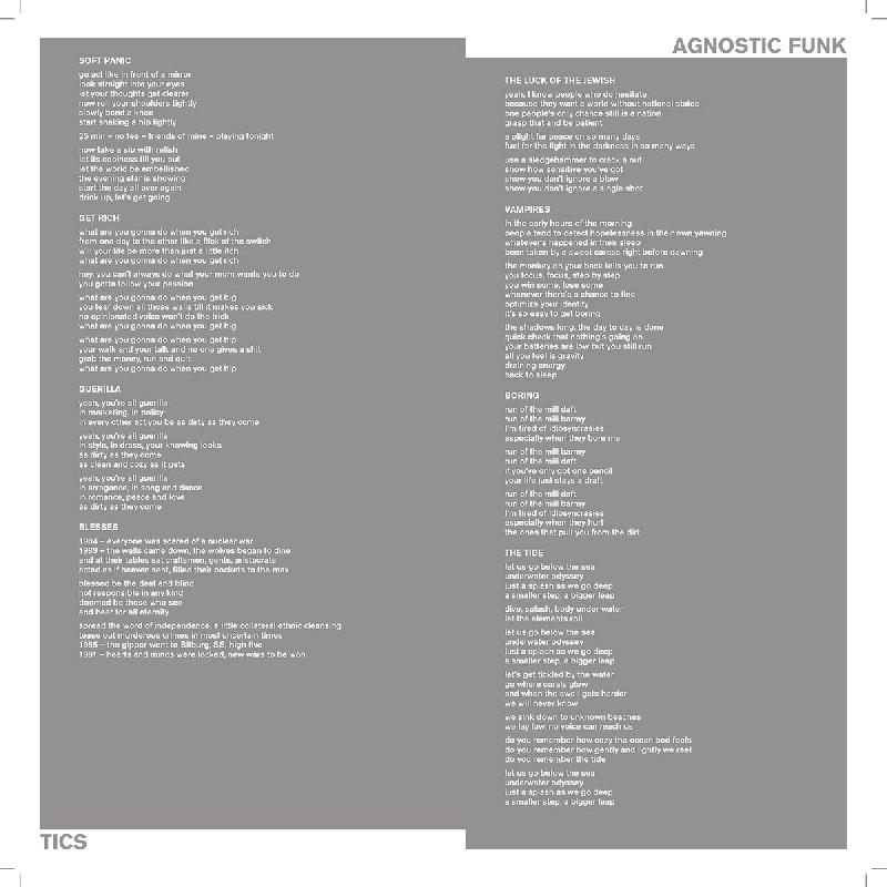 Tics Agnostic Funk Vinyl + Digital Album