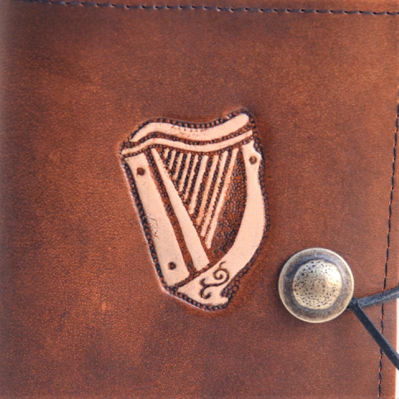 Celtic Leather Craft Book Cover A6 Celtic Harp Book Cover