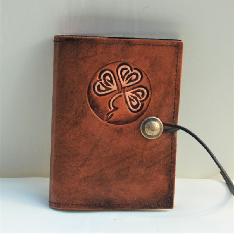 Celtic Leather Craft Book Cover A6 Shamrock No.1 Book Cover