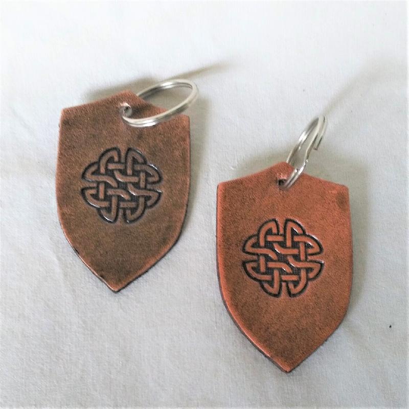 Celtic Leather Craft Key Chain Shamrock Key Chain