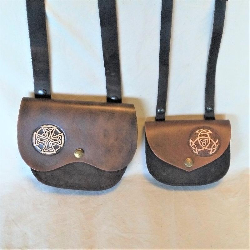 Celtic Leather Craft Shoulder Bag Shamrock Shoulder Bag
