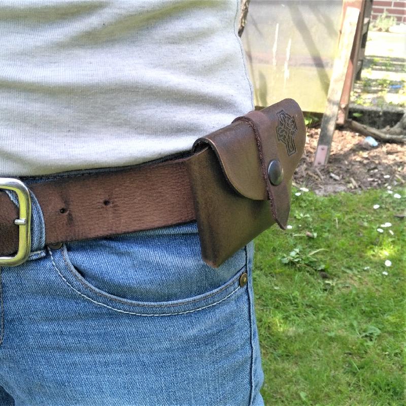Celtic Leather Craft Small Belt Bag Shamrock Small Belt Bag