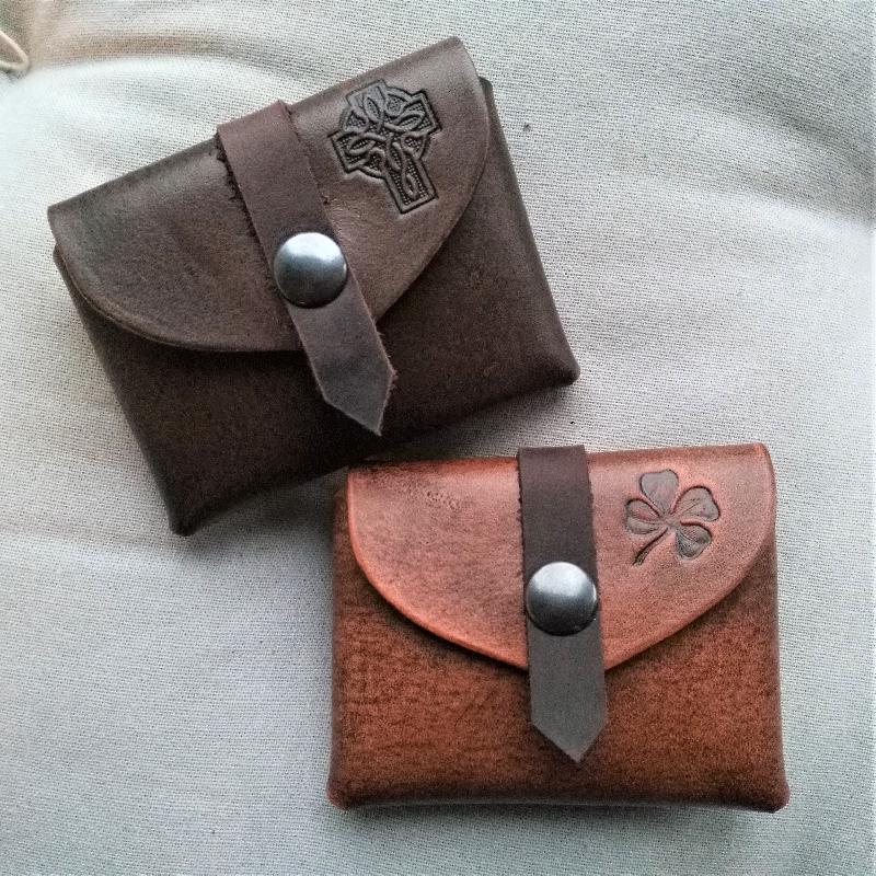 Celtic Leather Craft Small Belt Bag Shamrock Small Belt Bag