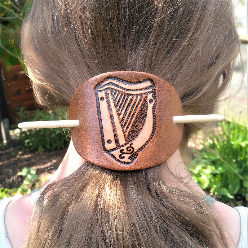 Haarspange keltische Harfe
