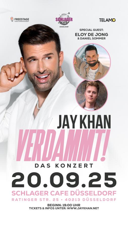 Ticket zzgl. VVK Gebühr 20.09.2025 Jay Khan - Live in Düsseldorf mit seinem Album „Verdammt!“