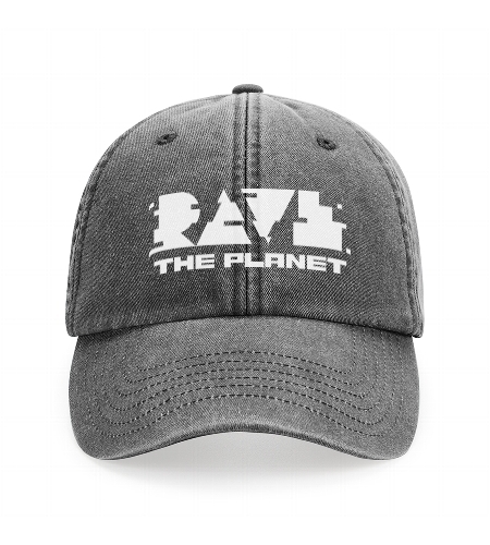 Rave The Planet RTP 2025 Basecap Cap, Vintage Black