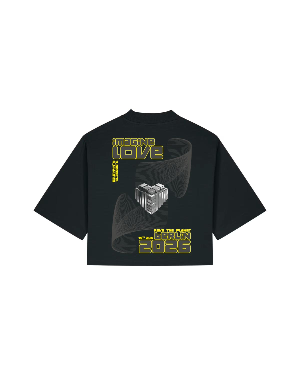 IMAGINE LOVE: DARK FREQUENCY - Limited Cropped Girl-Shirt Crop-T-Shirt schwarz
