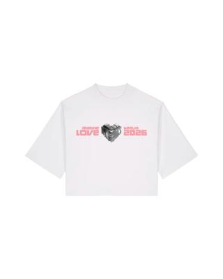 IMAGINE LOVE: WHITE NOISE - Limited Cropped Girl-Shirt Crop-T-Shirt wei&szlig;