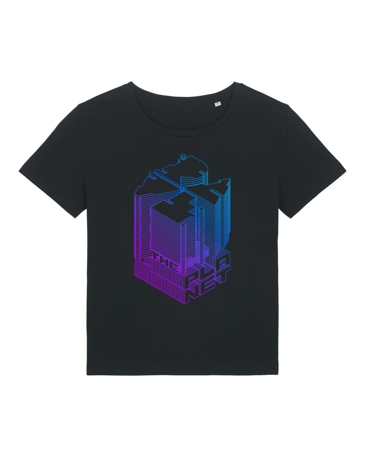 Rave The Planet RTP Isometric Gradient - Frauenshirt Girlie, schwarz