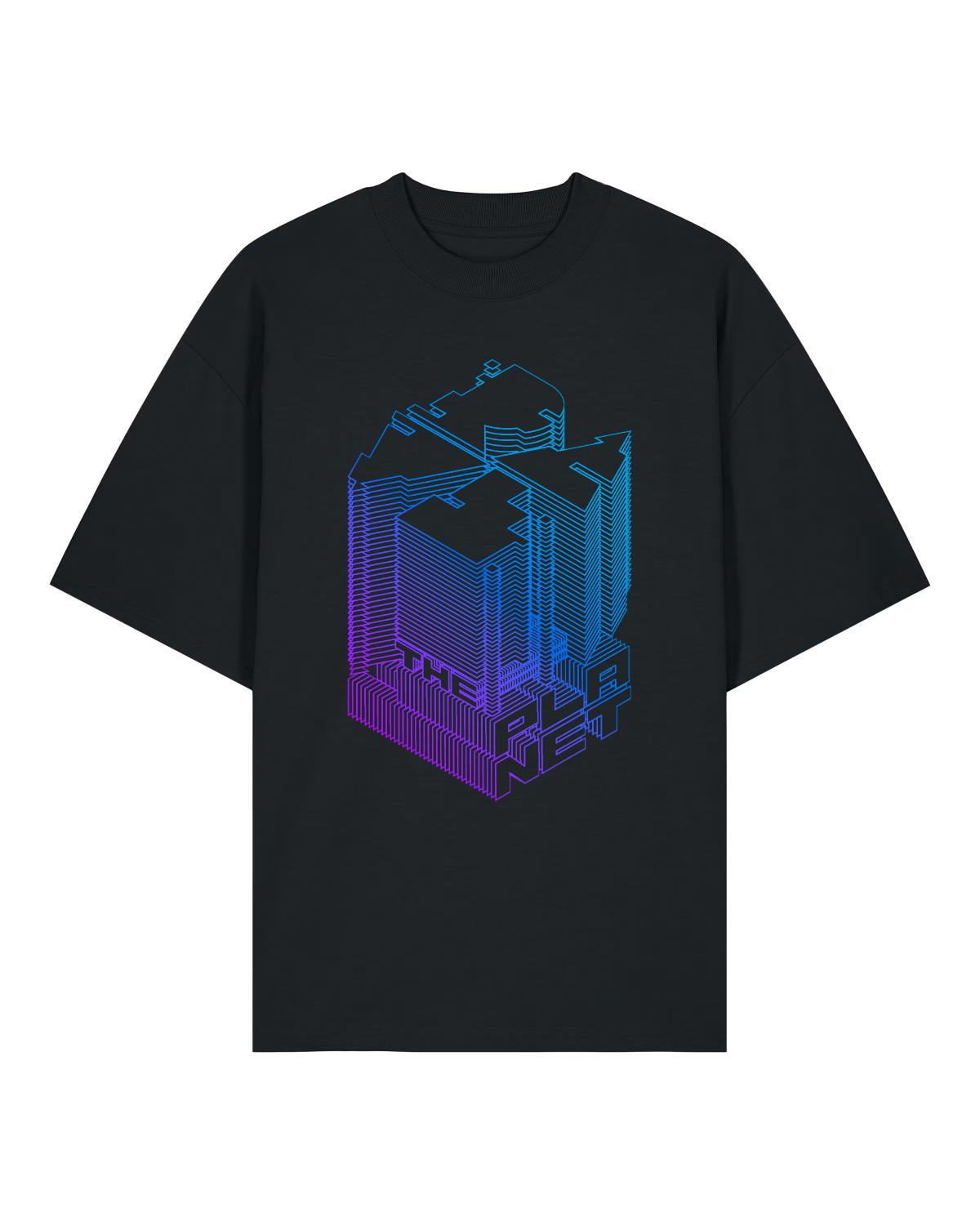 Rave The Planet RTP Isometric Gradient Oversize-Shirt, schwarz