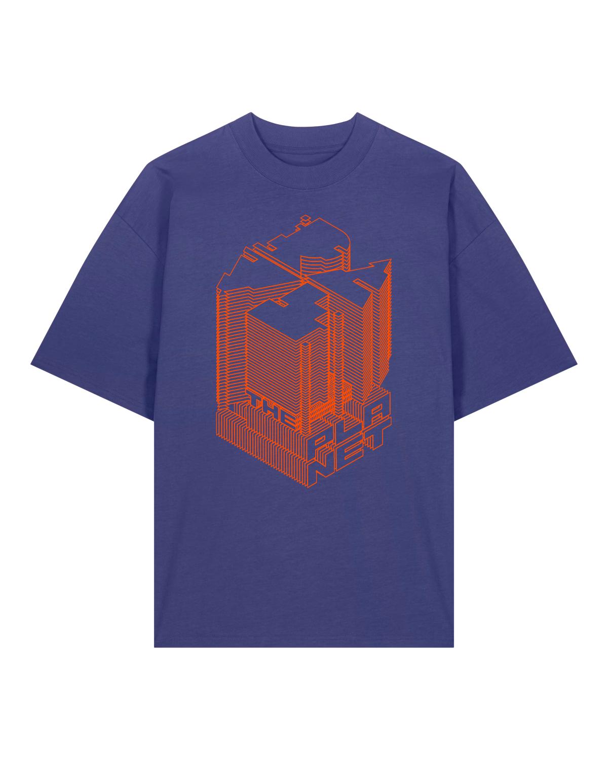 Rave The Planet RTP Isometric Radient Oversize-Shirt, purple