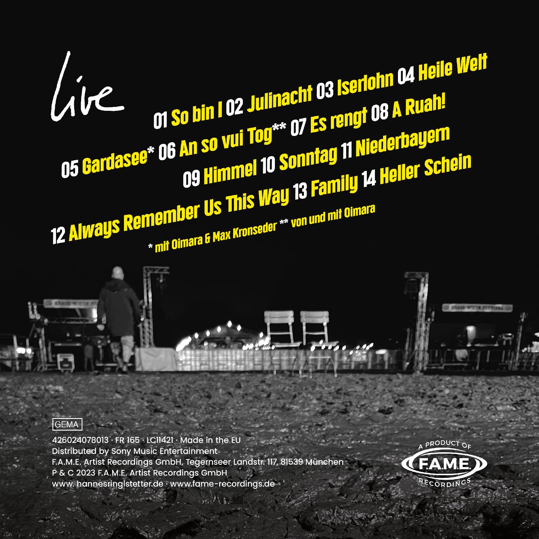 Ringlstetter Hannes Ringlstetter & Band – Neues Livealbum CD