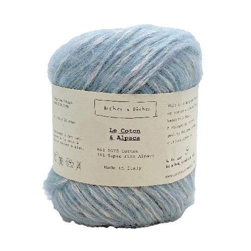 Biches et Buches Le Coton et Alpaca Yarn Light Grey Blue