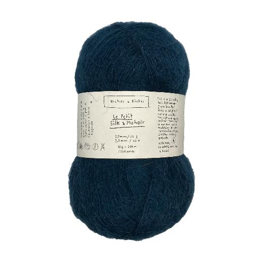 Biches et Buches Le Petit Silk et Mohair Yarn Dark Blue Turquoise